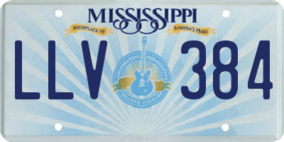MS license plate LLV384