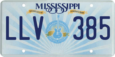 MS license plate LLV385