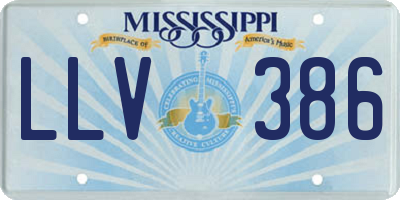 MS license plate LLV386