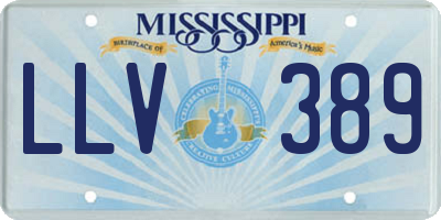 MS license plate LLV389
