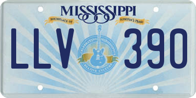 MS license plate LLV390