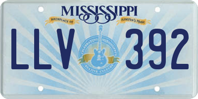 MS license plate LLV392