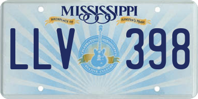 MS license plate LLV398