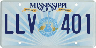 MS license plate LLV401