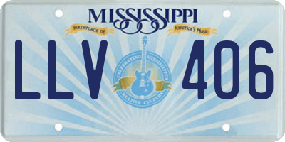 MS license plate LLV406