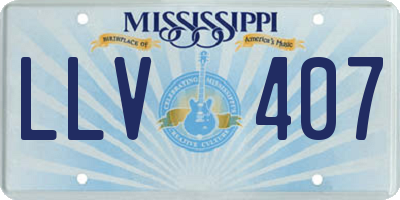 MS license plate LLV407