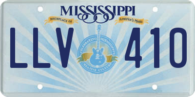 MS license plate LLV410