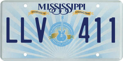 MS license plate LLV411