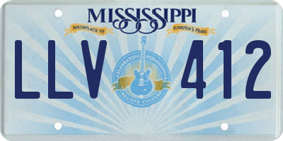MS license plate LLV412