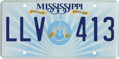 MS license plate LLV413