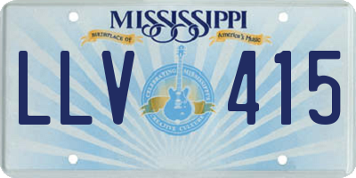 MS license plate LLV415