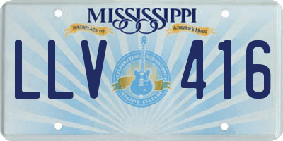 MS license plate LLV416
