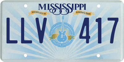 MS license plate LLV417