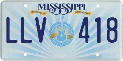 MS license plate LLV418