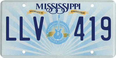 MS license plate LLV419