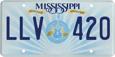 MS license plate LLV420