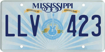 MS license plate LLV423