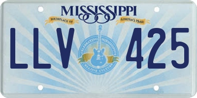 MS license plate LLV425