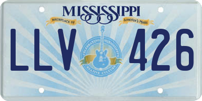 MS license plate LLV426