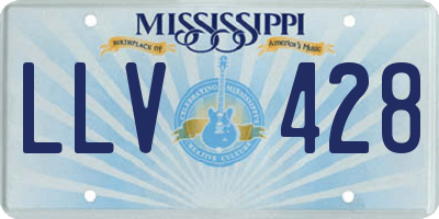 MS license plate LLV428
