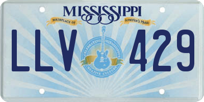 MS license plate LLV429