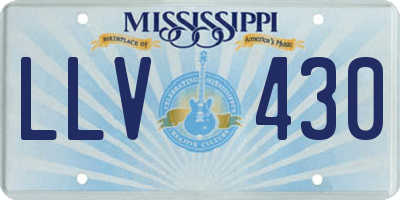 MS license plate LLV430