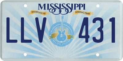 MS license plate LLV431