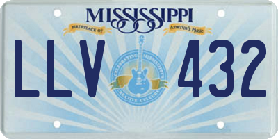 MS license plate LLV432