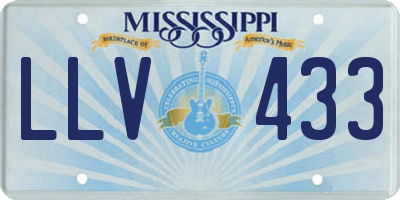 MS license plate LLV433