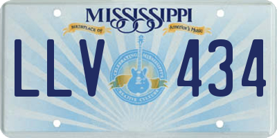 MS license plate LLV434