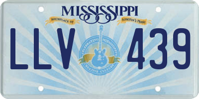 MS license plate LLV439