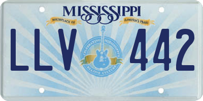 MS license plate LLV442