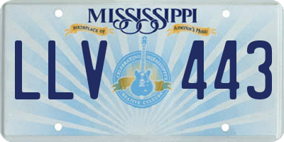 MS license plate LLV443