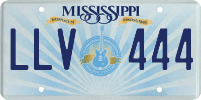 MS license plate LLV444