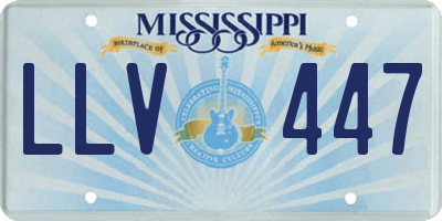 MS license plate LLV447