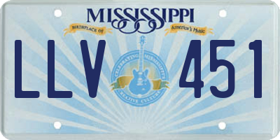 MS license plate LLV451