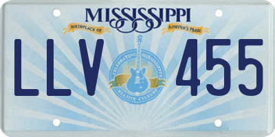 MS license plate LLV455