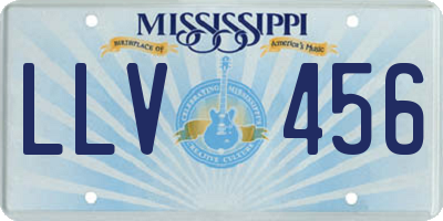 MS license plate LLV456
