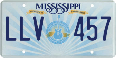 MS license plate LLV457