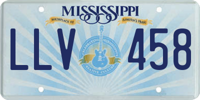 MS license plate LLV458