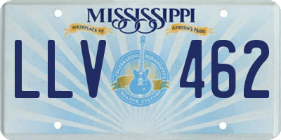 MS license plate LLV462