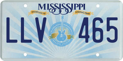MS license plate LLV465
