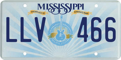 MS license plate LLV466