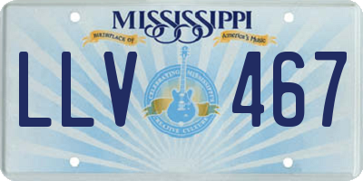 MS license plate LLV467