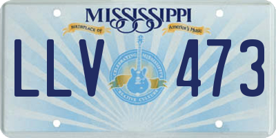 MS license plate LLV473