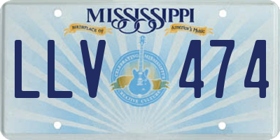 MS license plate LLV474