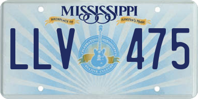 MS license plate LLV475