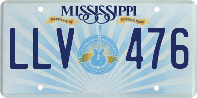 MS license plate LLV476
