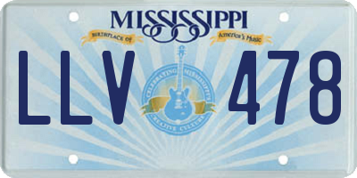 MS license plate LLV478