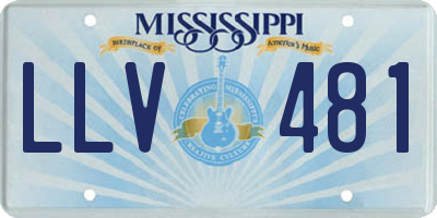 MS license plate LLV481